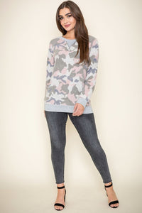 Plus Camo Crew Neck Tunic