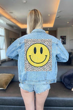 Load image into Gallery viewer, HAPPY LEOPARD DENIM JEAN JACKET