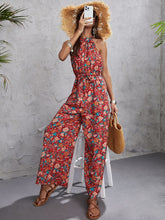 Load image into Gallery viewer, Floral halter jumpsuit