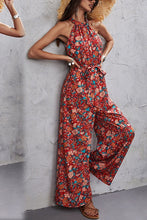 Load image into Gallery viewer, Floral halter jumpsuit