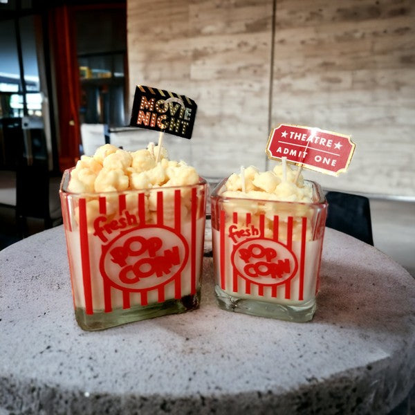 Popcorn Theme Scented Soy Wax Candles Click for Options