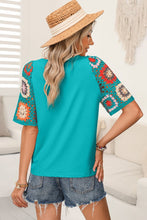 Load image into Gallery viewer, Floral Crochet Sleeve Boho T Shirt