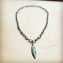 Load image into Gallery viewer, Antique Gold Collar Necklacew/ Feather Pendant