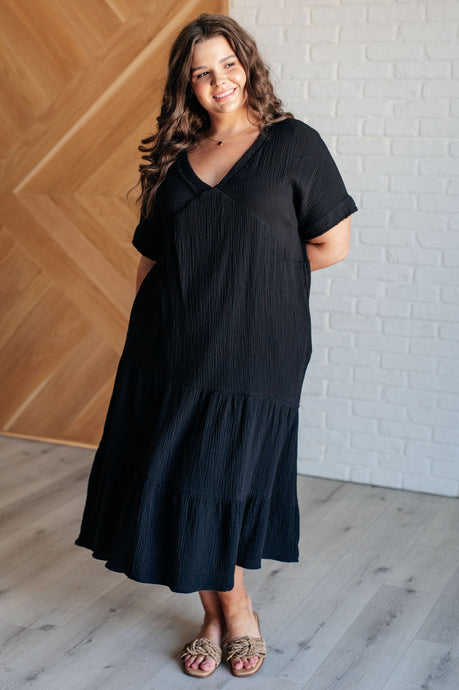 Maxi Dress Always Learning Dolman Sleeve Dress in Black