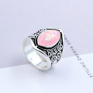 Large Moon Stone Gemstone Punk 925 Sterling Silver Rings for Women Wedding Engagement Gift Fashion Accessories Anillos