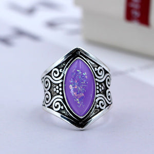 Large Moon Stone Gemstone Punk 925 Sterling Silver Rings for Women Wedding Engagement Gift Fashion Accessories Anillos