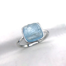 Load image into Gallery viewer, CSJ Natural Aquamarine Rings 925 Silver Sterling Malachite Charoite Blue-veins Stone 10mm for Women Birthday Party Jewelry Gift